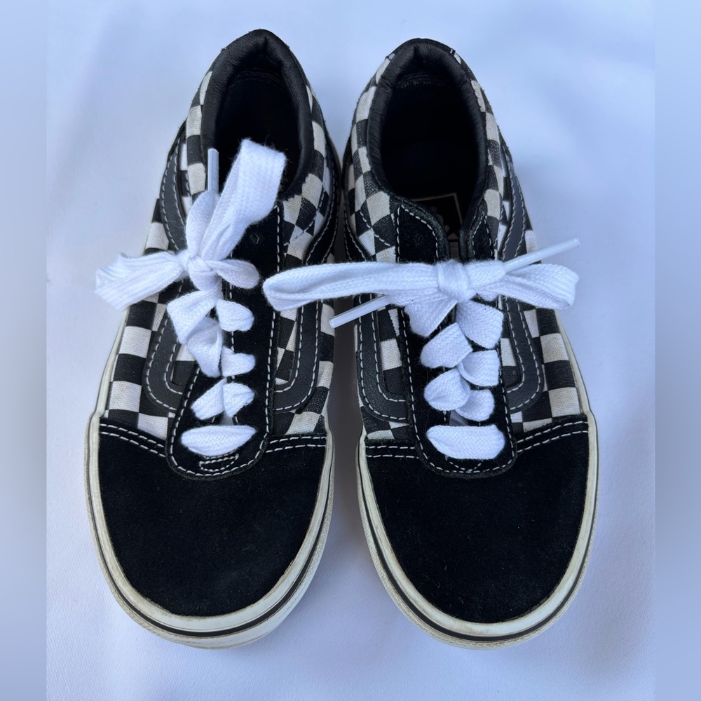 Vans Kids Black and White Checkered Sneakers
